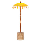 Parasol with Base Yellow 95 x 95 x 260 cm Cotton and Wood 3356914