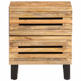 ZNTS Bedside Cabinet 40x34x46 cm Solid Wood Rough Mango 377426