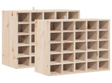 Wine Rack 2 pcs Natural 56 x 25 x 56 cm Solid Pine Wood 893312