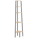 5-Tier Corner Shelf Light Brown and Black 45.5x31.5x180 cm 336394