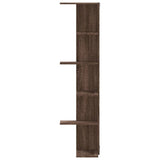 ZNTS Wall Corner Shelf Brown Oak 36.5x36.5x140 cm Engineered Wood 852633