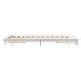 Bed Frame without Mattress White 135x190 cm Double Solid Wood Pine 850675