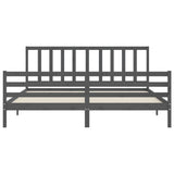 Bed Frame without Mattress Grey 200x200 cm Solid Wood Pine 3193878