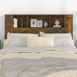 Headboard Cabinet Smoked oak Engineered wood 140x18.5x104.5 cm 817270
