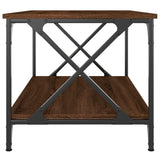 ZNTS Coffee Table Brown Oak 80x50x45 cm Engineered Wood and Iron 823321