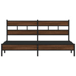ZNTS Metal Bed Frame without Mattress Brown Oak 183x213 cm 3308509