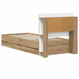 Bed Frame with Storage and Headboard Artisan Oak 90 x 200 cm 3445815