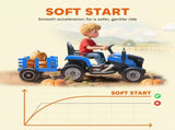 12V Ride on Tractor and Trailer with Remote Control, Music, Shifter, Start-Up Sound, for Kids Ages T3398P378934