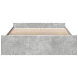 Bed Frame with Drawers without Mattress Concrete Grey 160x200 cm 3280282