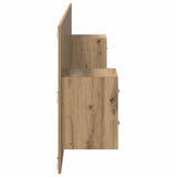 Headboard with Cabinet 3 pcs Artisan Oak Engineered Wood 3415909