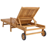 Sun Lounger Folding 1-person Brown Solid Teak Wood 42032668