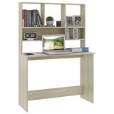 Desk with Shelf Sonoma Oak 110x45x157 cm Engineered Wood 800390