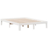 Bookcase Bed without Mattress White 150x200cm Solid Wood Pine 3322604