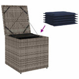 Cushion Box with Storage Grey 50 x 50 x 50 cm Poly Rattan 365414