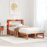 Bed Frame without Mattress Wax Brown 100x200 cm Solid Wood Pine 3306491