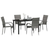 Garden Dining Set 5 pcs Grey Powder-Coated Steel 3379410