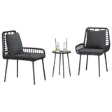 Garden Dining Set 3 pcs Black and Anthracite 42010356