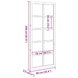 Barn Door White 90 x 2.5 x 208 cm Solid Pine Wood 870417
