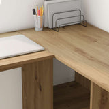 Desk with Shelf Artisan Oak 142 x 102 x 73 cm Engineered Wood 869297