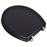 ZNTS Toilet Seats with Lids 2 pcs MDF Black 275908