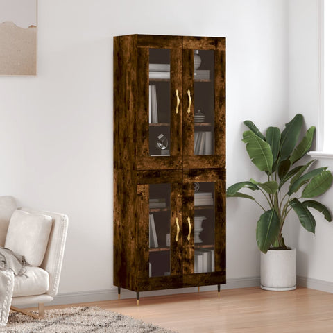 Highboard Smoked Oak 69.5x34x180 cm Engineered Wood 3198262