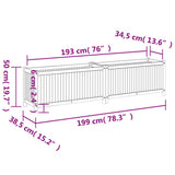 Garden Planter with Liner 199x38.5x50 cm Solid Wood Acacia 366443
