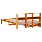 Bookcase Bed without Mattress Wax Brown 140x200 cm Solid Wood Pine 3309811