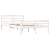 Bed Frame without Mattress White Solid Wood 150x200 cm King Size King Size 814825
