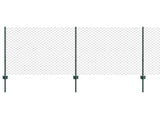 Chainlink Fence with Post 10 x 1 m PVC-Coated Steel Green Mesh 3336232