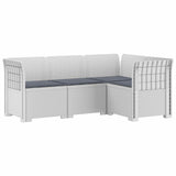 4-Seater Garden Sofa with Cushions Rattan Look PP White 3443973