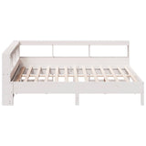 ZNTS Bookcase Bed without Mattress White 160x200 cm Solid Wood Pine 3324416