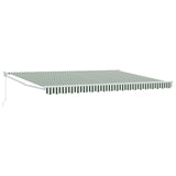 Retractable Awning Green and White 4 x 2 m 3418941