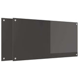 Kitchen Backsplash 2 pcs Dark Grey 100 x 50 cm Tempered Glass 3415468