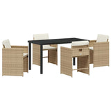 Garden Dining Set 5 pcs Beige Poly Rattan 3380702
