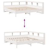 Bookcase Bed without Mattress White 200x200 cm Solid Wood Pine 3324410