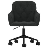 Dining Chair with Wheel 2 pcs Black 55 x 59.5 x 77 cm Velvet 3415418