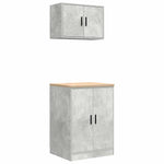 ZNTS Garage Cabinets 2 pcs Concrete Grey Engineered Wood 3328308