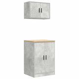 ZNTS Garage Cabinets 2 pcs Concrete Grey Engineered Wood 3328308