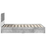 Storage Bed Concrete Grey 135 x 190 cm Engineered Wood 3412286