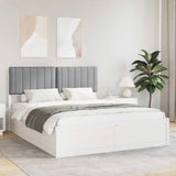 Bed Frame with Upholstered Headboard Light Grey 150 x 200 cm 3398228
