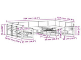 Outdoor Sofa Set 10 pcs White Solid Acacia Wood 3388248