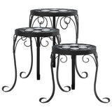Plant Stands 3 pcs Black and White Ceramic 4003395