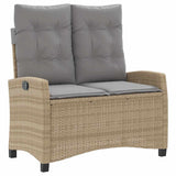 2 Piece Garden Dining Set with Cushions Beige Poly Rattan 3277427