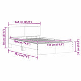 Bed Frame Wall-mounted White 137 x 190 cm Engineered Wood 3402863