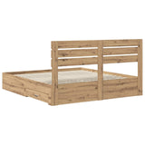 Bed Frame with Drawer with Headboard Manual Engineered Wood 3411621