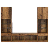 TV Wall Units with LED with LED 5 pcs Old wood Engineered Wood 3403610