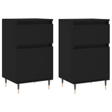 Sideboards 2 pcs Black 40x35x70 cm Engineered Wood 831135