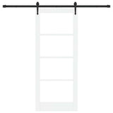 Sliding Door ORKDAL White 83 x 202 cm Solid Pine Wood and Glass 3332474