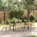 Garden Dining Set 7 pcs Brown Poly Rattan 3380901