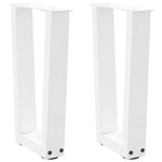 ZNTS Dining Table Legs V-Shape 2 pcs White 38x cm Steel 4012625